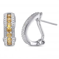 Julianna B Sterling Silver Citrine Channel Set Earrings