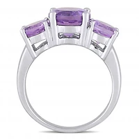 Julianna B Sterling Silver Amethyst Three-Stone Ring