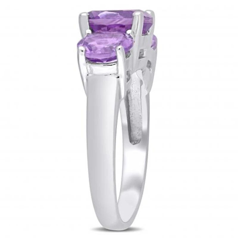 Julianna B Sterling Silver Amethyst Three-Stone Ring