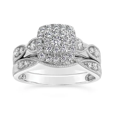 10K White Gold 0.50CTW Bridal Set