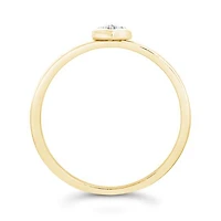 10K Yellow & White Gold Diamond Heart Ring