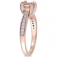 Julianna B 14K Pink Gold Morganite 0.20CTW Diamond Engagement Ring