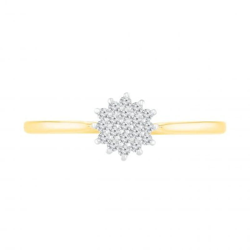 10K Yellow Gold Diamond Cluster Ring