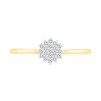 10K Yellow Gold Diamond Cluster Ring