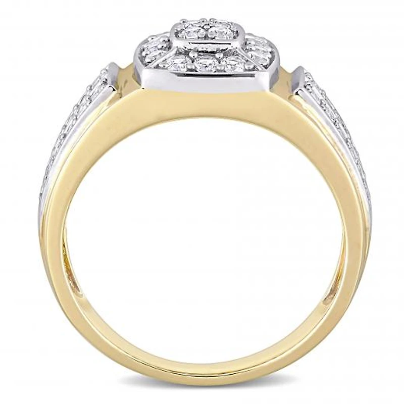Julianna B 14K White & Yellow Gold White Sapphire Square Men's Ring
