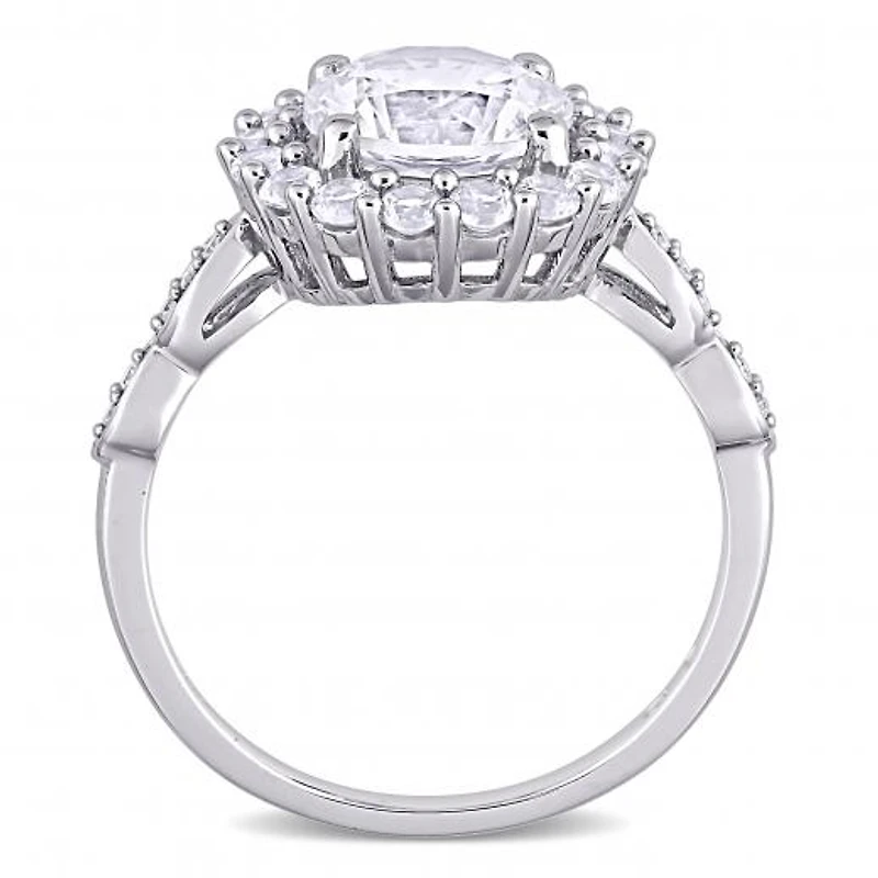Julianna B 10K White Gold Created Sapphire & Diamond Engagement Ring