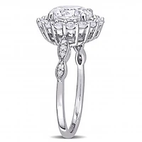 Julianna B 10K White Gold Created Sapphire & Diamond Engagement Ring