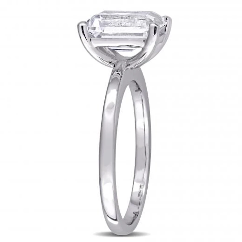 Julianna B 10K White Gold Created White Sapphire Solitaire Ring