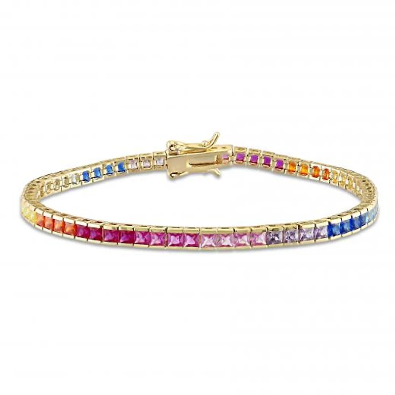 Julianna B Yellow Plated Sterling Silver Multi-Colour Cubic Zirconia Bracelet