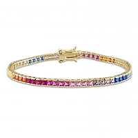 Julianna B Yellow Plated Sterling Silver Multi-Colour Cubic Zirconia Bracelet