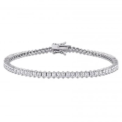 Julianna B Sterling Silver Cubic Zirconia Tennis Bracelet