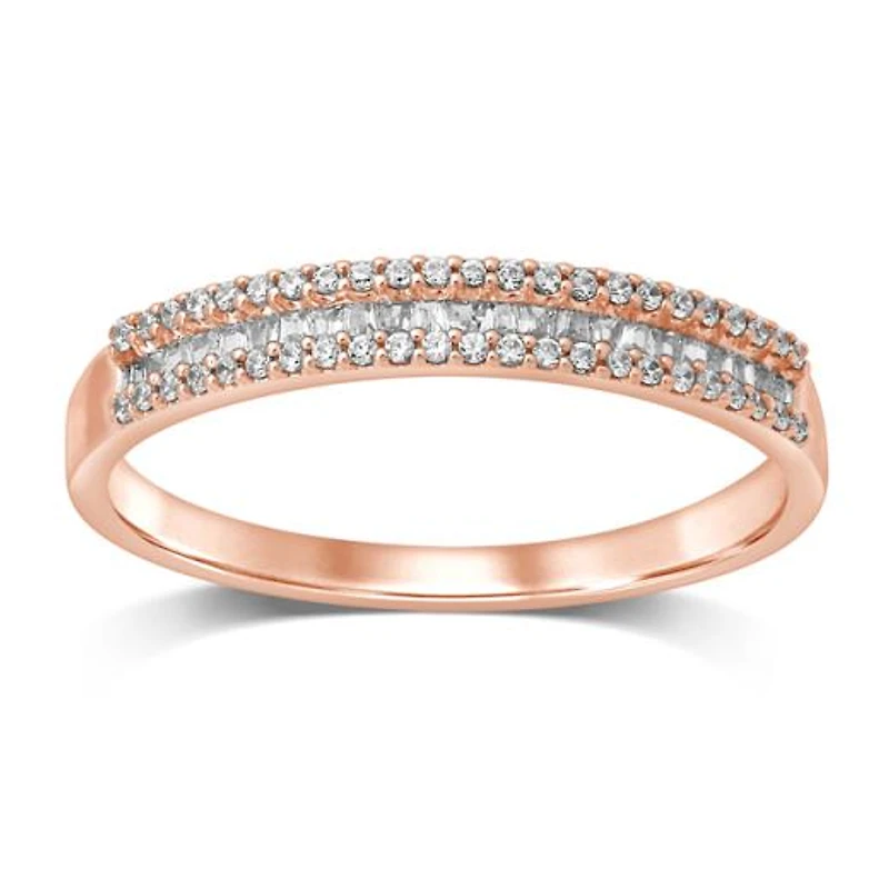 10K Rose Gold 0.25CTW Diamond Band
