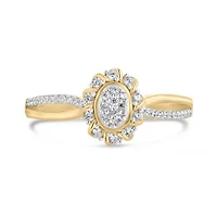 10K Yellow Gold 0.21CTW Diamond Oval Promise Ring