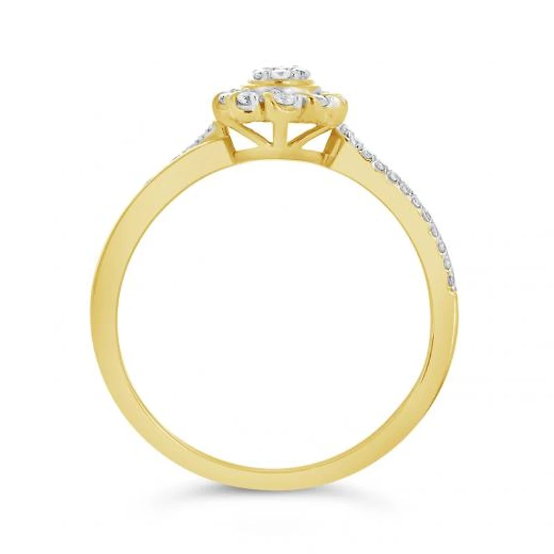 10K Yellow Gold 0.21CTW Diamond Oval Promise Ring