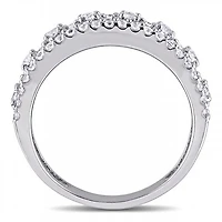 Julianna B Sterling Silver Created White Sapphire Anniversary Band