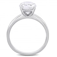 Julianna B 10K White Gold Created White Sapphire Solitaire Engagement Ring