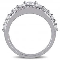 Julianna B Sterling Silver Created White Sapphire Graduated Ring