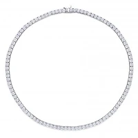 Julianna B Sterling Silver Cubic Zirconia Tennis Necklace