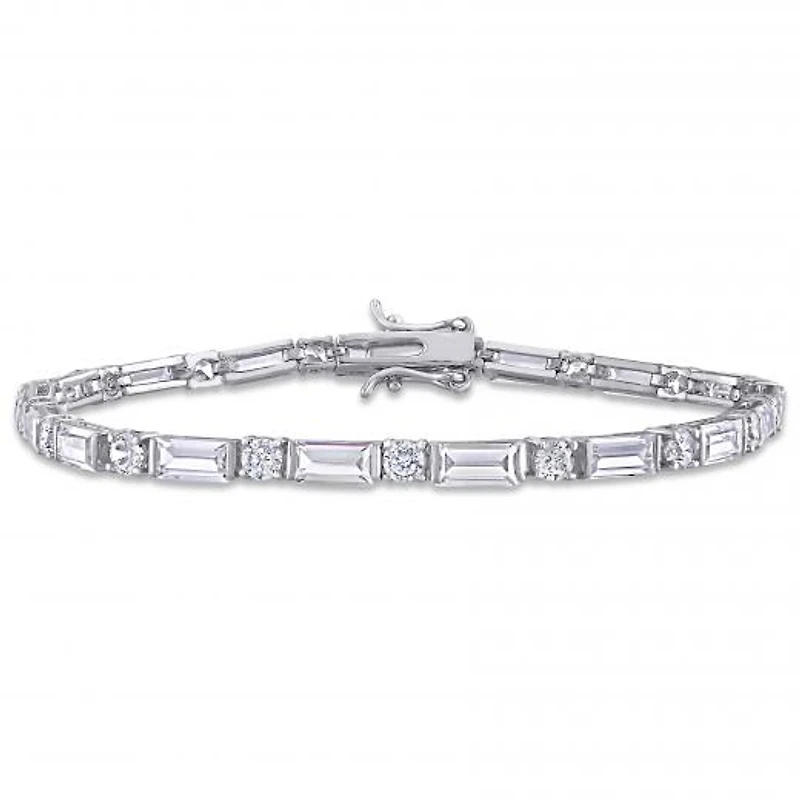 Julianna B Sterling Silver White Cubic Zirconia Tennis Bracelet
