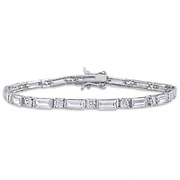 Julianna B Sterling Silver White Cubic Zirconia Tennis Bracelet