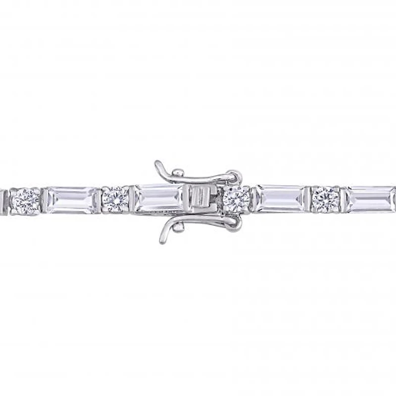 Julianna B Sterling Silver White Cubic Zirconia Tennis Bracelet