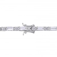 Julianna B Sterling Silver White Cubic Zirconia Tennis Bracelet