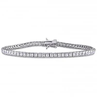 Sterling Silver White Cubic Zirconia Tennis Bracelet