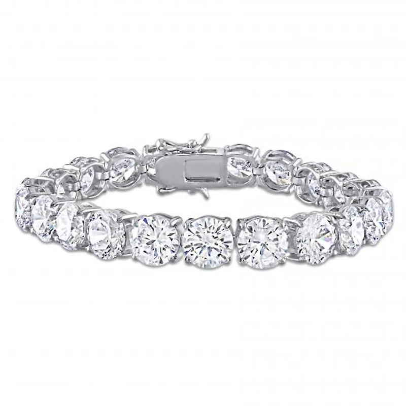 Julianna B Sterling Silver White Cubic Zirconia Tennis Bracelet