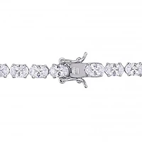 Julianna B Sterling Silver White Cubic Zirconia Oval Tennis Bracelet