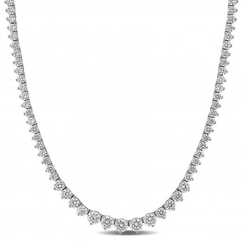 Sterling Silver Cubic Zirconia Tennis Necklace