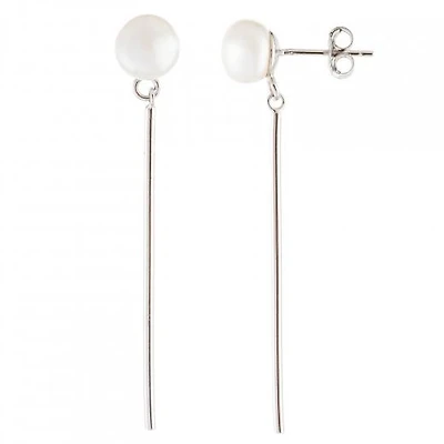 Sterling Silver 7-7.5mm Pearl Earrings