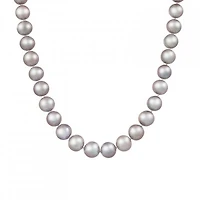 Sterling Silver 11-12mm Grey Freshwater Pearl Necklace