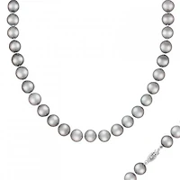 14K White Gold 10-11mm Grey Freshwater Pearl Necklace