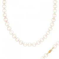 14K Yellow Gold 10-11mm White Freshwater Pearl Necklace