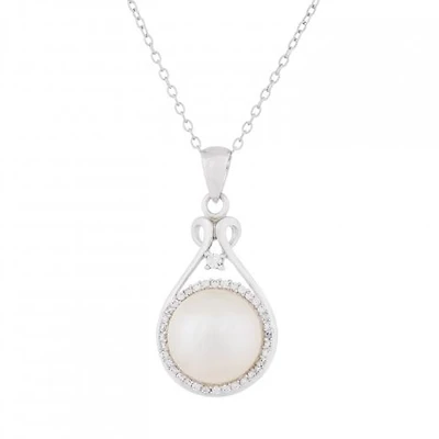 Sterling Silver 10-11mm Pearl Pendant
