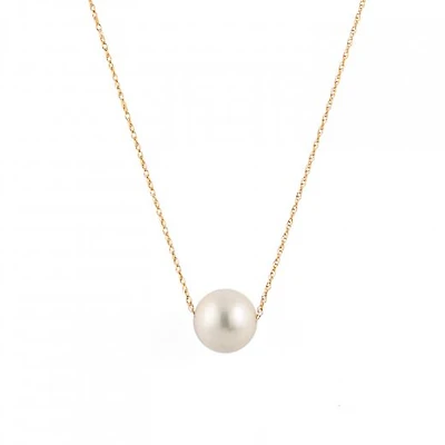 14K Yellow Gold 10-11mm Freshwater Pearl Slider Pendant