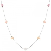 Sterling Silver 5 Stationed 7-8mm Pearl Necklace