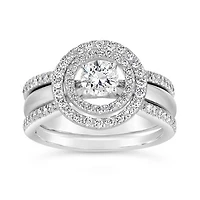 14K White Gold 0.50CTW Round Wrap Ring