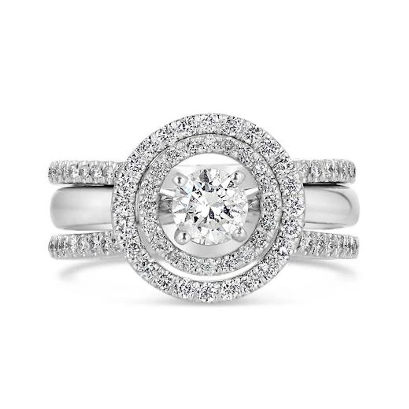 14K White Gold 0.50CTW Round Wrap Ring