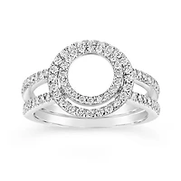 14K White Gold 0.50CTW Round Wrap Ring