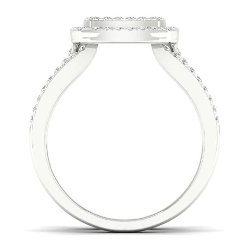 14K White Gold 0.50CTW Cushion Wrap Ring
