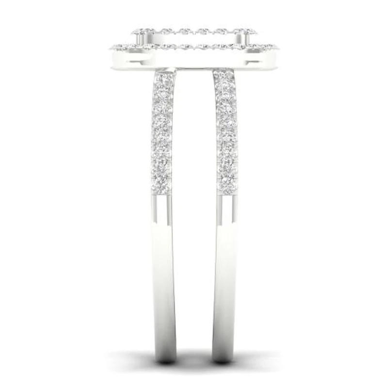 14K White Gold 0.50CTW Cushion Wrap Ring