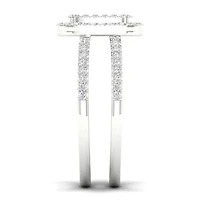 14K White Gold 0.50CTW Cushion Wrap Ring
