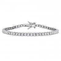 Julianna B Sterling Silver Created White Sapphire Tennis Bracelet 7"