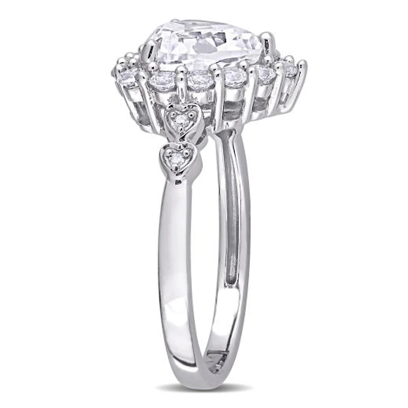 Julianna B 10K White Gold Created Sapphire & Diamond Accent Ring