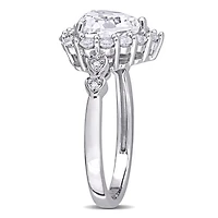 Julianna B 10K White Gold Created Sapphire & Diamond Accent Ring
