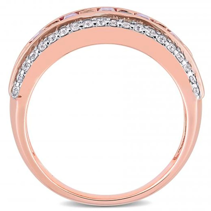 Julianna B 10K Rose Gold Amethyst & White Topaz Ring