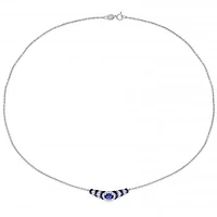 Julianna B Sterling Silver Created Blue & Created White Sapphire Necklace