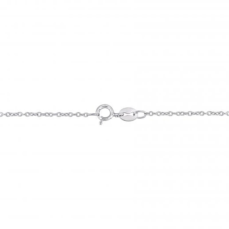 Julianna B Sterling Silver Created Blue & Created White Sapphire Necklace