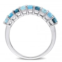 Julianna B Sterling Silver Multi-Colour Blue Topaz Ring
